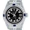 Image 1 : Rolex Ladies Stainless Steel 26MM Black String Diamond Lugs Datejust Wristwatch