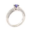 Image 4 : 1.20 ctw Blue Sapphire And Diamond Ring - 14KT White Gold