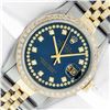 Image 1 : Rolex Mens 2 Tone Blue String VS Diamond Datejust Wristwatch Oyster Perpetual Wi