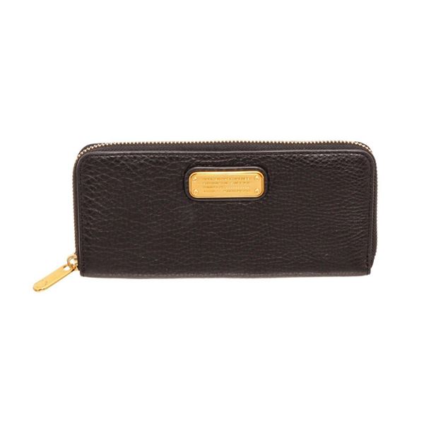 Marc By Marc Jacobs Black Leather Classic Q Zippy Wallet