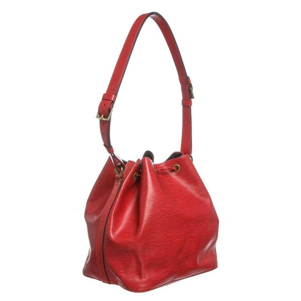 Louis Vuitton Red Epi Leather Noe PM Drawstring Shoulder Bag