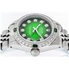 Image 3 : Rolex Ladies Stainless Steel 26MM Green Vignette Diamond Oyster Perpetual Dateju