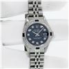 Image 3 : Rolex Ladies Stainless Steel Blue VVS Diamond & Sapphire Datejust Wristwatch