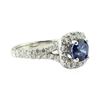Image 1 : 2.47 ctw Round Brilliant Blue Sapphire And Diamond Ring - 14KT White Gold