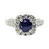 Image 2 : 2.47 ctw Round Brilliant Blue Sapphire And Diamond Ring - 14KT White Gold