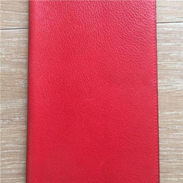 Hermes Red Leather Agenda Cover Wallet