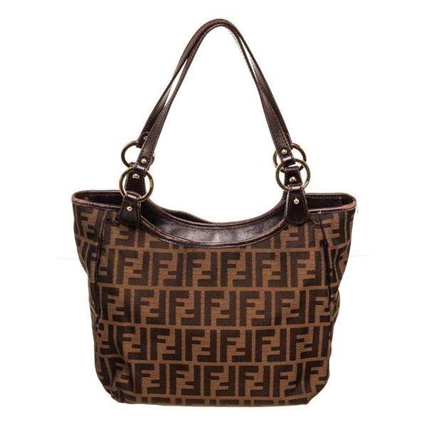 Fendi Brown Leather Tote Bag