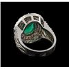 Image 3 : 14KT White Gold 3.58 ctw Emerald and Diamond Ring