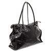 Image 3 : Carla Mancini Black Crinkle Patent Leather Shoulder Tote Bag