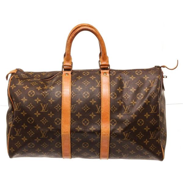 Louis Vuitton Brown Monogram Keepall 45cm Travel Bag