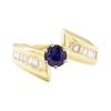 Image 2 : 1.31 ctw Blue Sapphire and Diamond Ring - 14KT Yellow Gold
