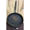 Image 1 : ANTIQUE SMITH MADE OVAL CAMP FRYING PAN - 16IN X 13IN WITH 12IN HANDLE