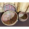 Image 2 : LOT OF 2 - WOVEN WICKER BASKETS