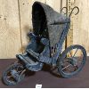 Image 2 : ANTIQUE THREE WHEEL DOLL BUGGY - 14.5IN TALL