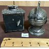Image 2 : LOT OF 2 - DESK LIGHTERS - PIANO MUSIC BOX AND HELMET