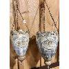 Image 2 : LOT OF 3 - GALVANIZED METAL HANGING PLANTERS