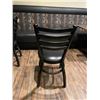 Image 2 : BLACK METAL AND LEATHER STYLE SLAT BACK RESTAURANT DINING CHAIR