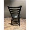 Image 2 : BLACK METAL AND LEATHER STYLE SLAT BACK RESTAURANT DINING CHAIR