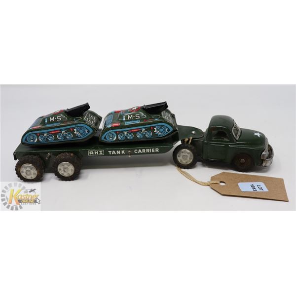 VINTAGE LITHOGRAPH TIN FRICTION "AHI TANK