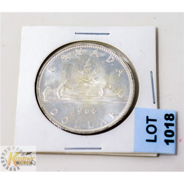 1966 CANADA SILVER ONE DOLLAR COIN