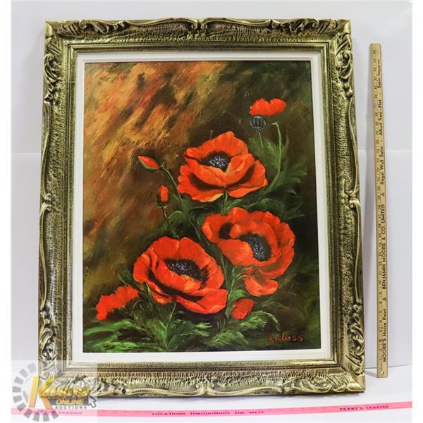 38.5" x 32" ZUBISS HOUSE OF ART "POPPIES"