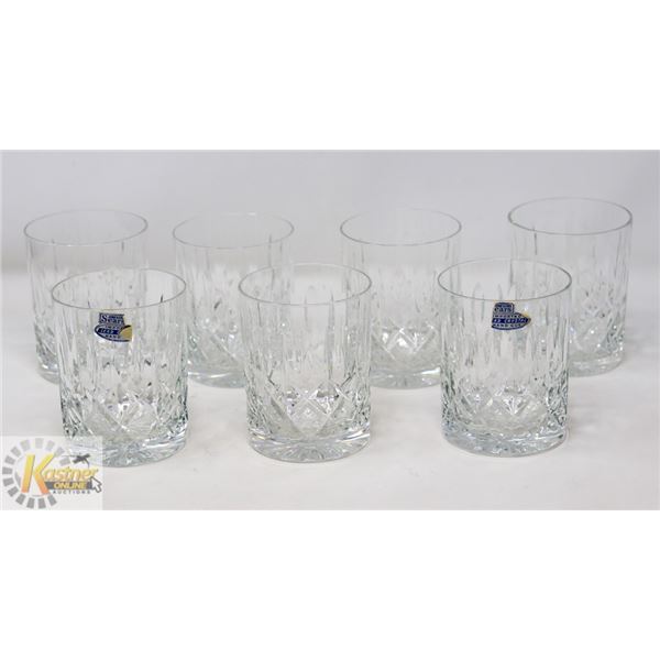 7PC CROSS & OLIVE CUT LEAD CRYSTAL WHISKEY