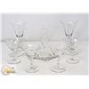 Image 1 : 11PC ASSORTED FINE CRYSTAL FLORAL ETCHED GLASS