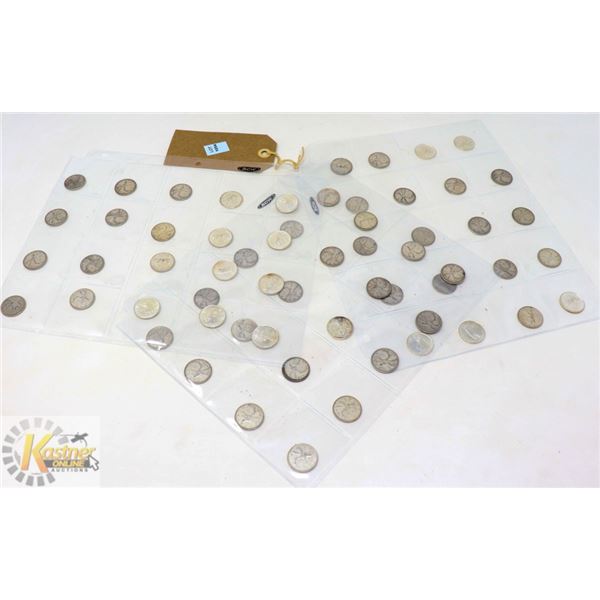 LOT OF 3- 20 SLOT SHEETS OF ASSORTED 1960'S SILVER