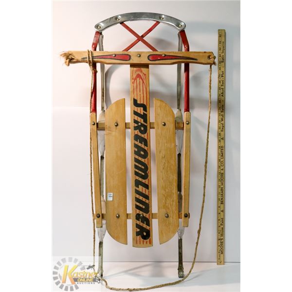 ANTIQUE STREAMLINER CHILDREN'S SLED W/ ORIGINAL