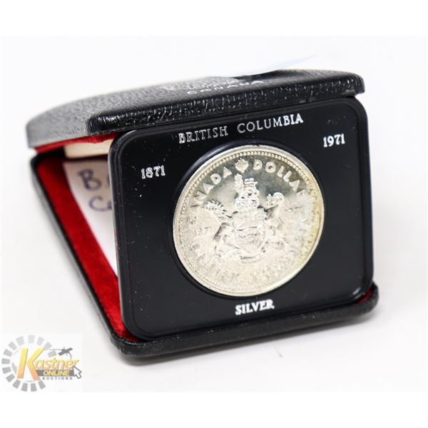 1971 CANADA B.C. CENTENNIAL SILVER ONE DOLLAR