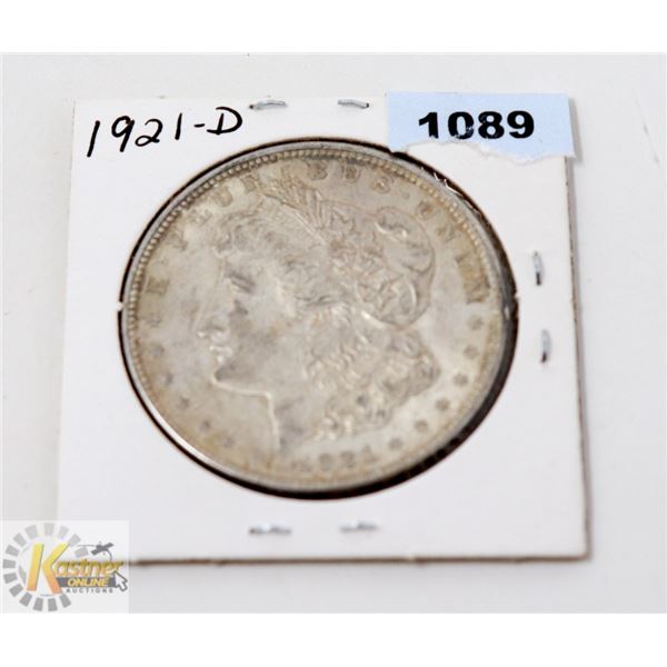 1921-D USA MORGAN SILVER ONE DOLLAR COIN