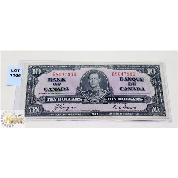 1937 CANADIAN $10 BILL