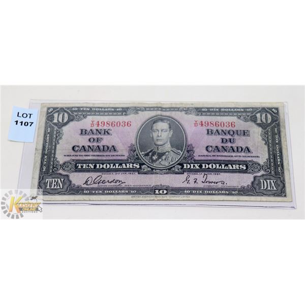 1937 CANADIAN $10 BILL