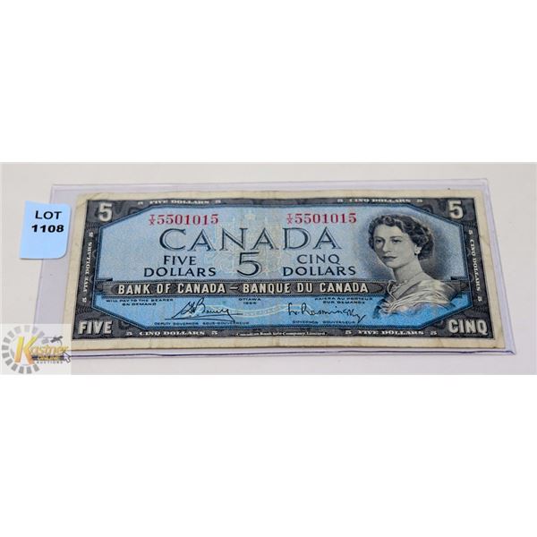 1954 CANADIAN $5 BILL
