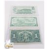 Image 2 : LOT OF 3- 1937/ 1954 & 1973 CANADIAN $1 BILLS