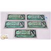Image 1 : LOT OF 5- 1967 COMMEMORATIVE CANADIAN BANK NOTES
