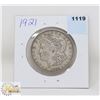 Image 1 : 1921 USA MORGAN SILVER ONE DOLLAR COIN