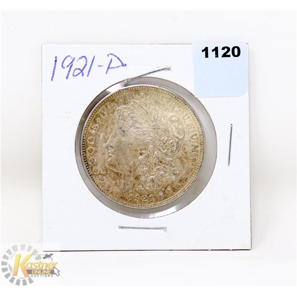 1921-D USA MORGAN SILVER ONE DOLLAR COIN