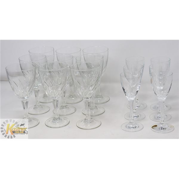 15PC OF ASSORTED SWIRL PATTERN CRYSTAL STEMWARE