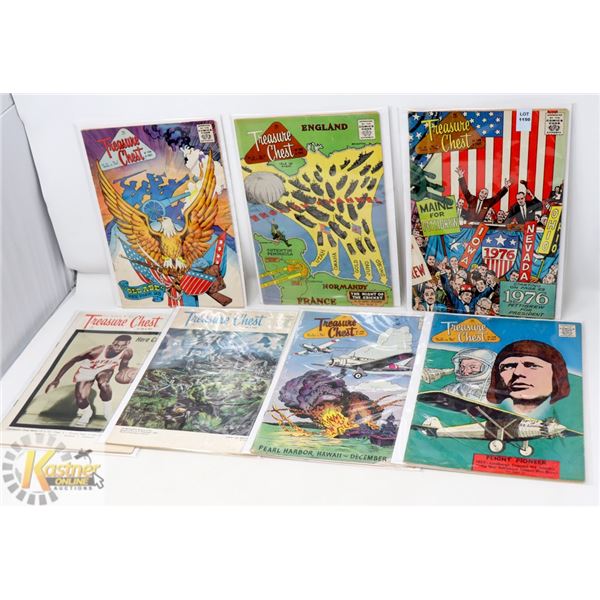 LOT OF 7- VINTAGE TREASURE CHEST COMICS