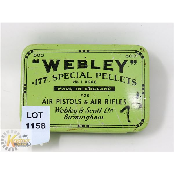 VINTAGE WEBLEY .177 SPECIAL PELLETS TIN W/ BB'S &