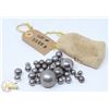 Image 1 : VINTAGE BAG OF STEELIE MARBLES