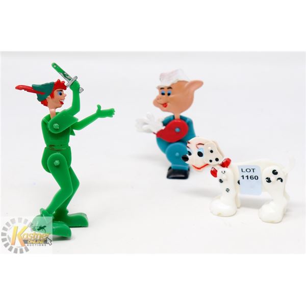 LOT OF 3 WALT DISNEY TOYS-PETER PAN, DALMATIAN