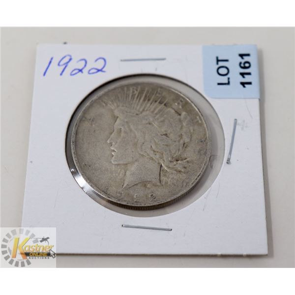 1922 USA SILVER PEACE DOLLAR COIN