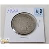 Image 1 : 1922 USA SILVER PEACE DOLLAR COIN