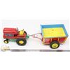 Image 2 : JAPAN MADE VINTAGE TIN TOY TRACTOR WITH TRAILER