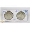 Image 1 : LOT OF 2- 1966 CANADA SILVER ONE DOLLAR COINS