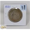 Image 1 : 1921 USA MORGAN SILVER ONE DOLLAR COIN