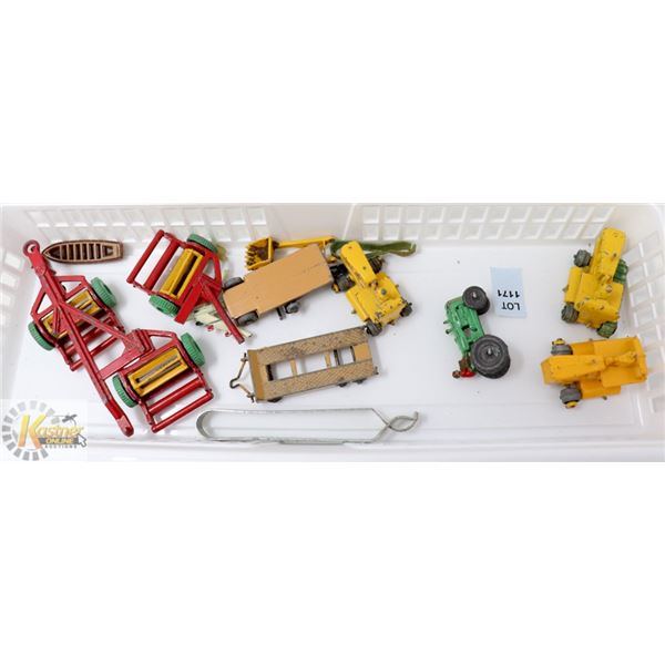 TRAY OF ASSORTED LESNEY TOYS-NEEDING REPAIR