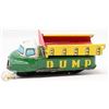 Image 1 : VINTAGE TIN LITHOGRAPHED DUMP TRUCK- MADE IN JAPAN
